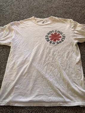 Red Hot Chili Peppers White Graphic Tee - Logo Chest Print